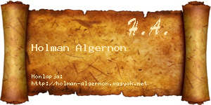 Holman Algernon névjegykártya